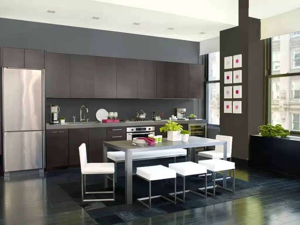 Dark Black Kitchen Cabinet Idea